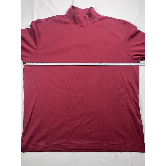 Scott Barber Men's L Large Mock Turtleneck Burgundy 100% Pima Cotton Knit - Picture 4 of 9